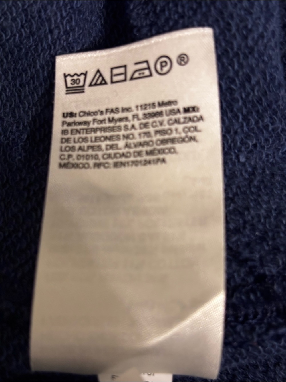 Chico's Navy Textured Knit Cardigan - Picture 6 of 6